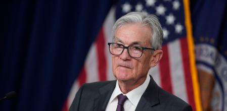 Jerome Powell, presidente de la Reserva Federal de EE.UU., comparece ante la prensa para dar cuenta de las decisiones de la Fed&nbsp;