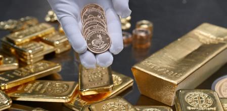 Monedas y lingotes de oro en una casa especializada de Múnich&nbsp;