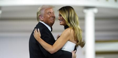 President Donald Trump and first lady Melania Trump dance at the Commander in Chief Ball, part of the 60th Presidential Inauguration, Monday, Jan. 20, 2025, in Washington. (AP Photo/Evan Vucci)