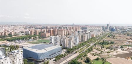 Imagen simulada de la localización del Roig Arena, que se prevé inaugurar en septiembre en València