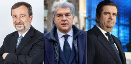 Tomás Muniesa, Joan Laporta y Borja Prado