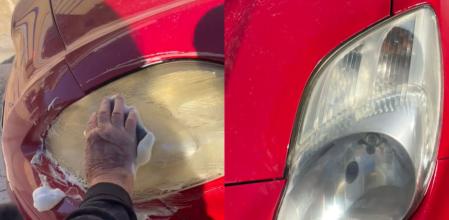 Así han quedado los faros del coche de esta chica después de que su abuela la ayudara a pulirlos para pasar la ITV