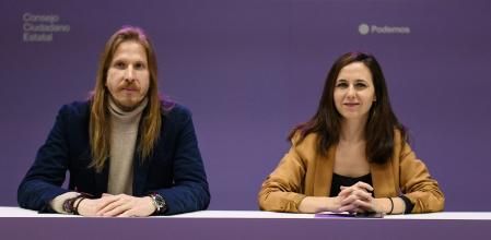 El secretario de Organización y portavoz de Podemos, Pablo Fernández, y la secretaria general de Podemos, Ione Belarra, en una imagen de archivo 