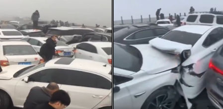 Más de cien coches colisionaron en cadena en Zhengzhou debido a la densa niebla que reducía la visibilidad&nbsp;