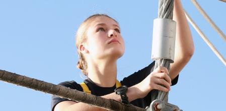 La Princesa Leonor, durante una de las maniobras a bordo del Juan Sebastián Elcano
