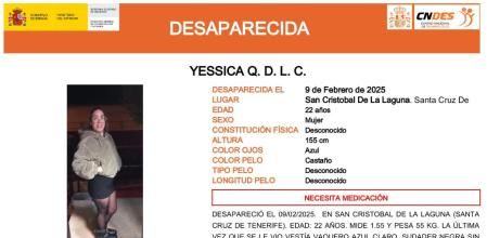 Cartel de la menor desaparecida hecho por el Centro Nacional de Desaparecidos (CNDES)&nbsp;