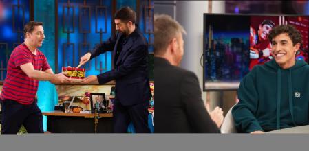 Jordi Roca y Marc Márquez, invitados este lunes de 'La Revuelta' y 'El Hormiguero', respectivamente