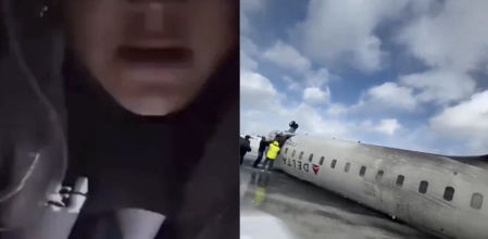 El testimonio de la pasajera y el avión volcado tras el accidente en el aeropuerto Pearson de Toronto