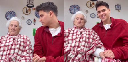 El joven ha protagonizado una escena de lo más tierna junto a su abuela
