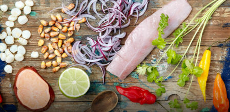 Ingredientes para preparar el ceviche.