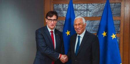 El presidente de la Generalitat, Salvador Illa, se ha reunido con el presidente del Consejo Europeo, António Costa