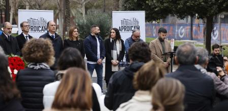 Acto de homenaje un año después del incendio de un edificio de Campanar (València), donde fallecieron 10 personas. Convocado por la Asociación de Propietarios del Edificio de Campanar.&nbsp;