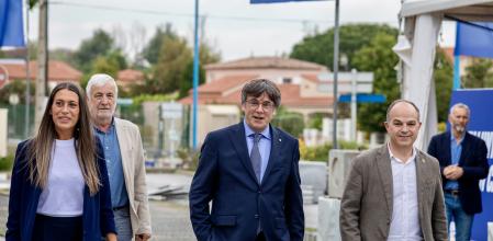 Carles Puigdemont junto a Miriam Nogueras y Jordi Turull en una imagen reciente