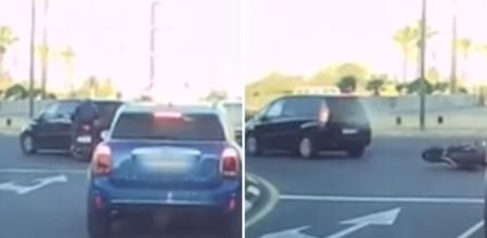 El accidente que se produce en un cruce de Valencia cuando se cruzan un monovolumen y una moto