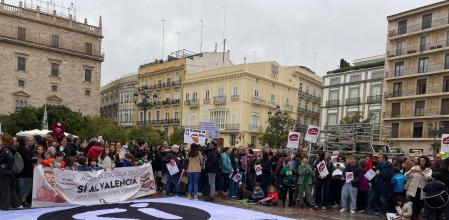 Foto de archivo de una concentración en defensa y promoción del valenciano