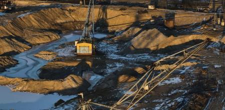 Interior de una mina en Ucrania