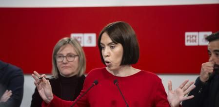 La ministra de Ciencia, Innovación y Universidades y secretaria general del PSPV-PSOE, Diana Morant, durante una rueda de prensa.&nbsp;