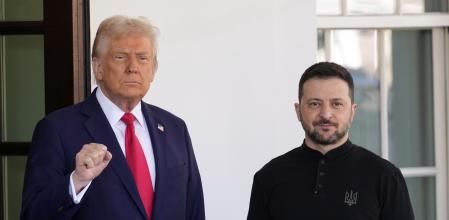 Presidente Donald Trump junto a Volodymyr Zelenskyy presidente de Ucrania&nbsp;