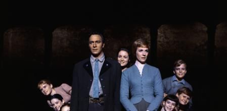 Julie Andrews and Christopher Plummer are flanked on all sides by their children, all members of the singing Von Trapp family, in this publicity handout from the 1965 adaption of the Rogers and Hammerstein musical, The Sound of Music.