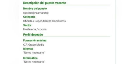 La indignante oferta de trabajo que pretende combinar servicio de camarero y cocina que ha indignado a las redes: “Quieren a alguien para todo”