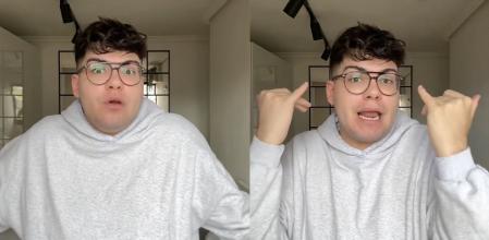 El creador de contenido en dos momentos del vídeo que ha publicado en las redes