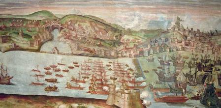 Entrada de la flota en Lisboa.