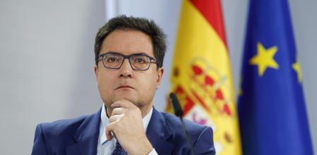 MADRID, 11/03/2025.- El ministro para la Transformación Digital y de la Función Pública, Óscar López, durante la rueda de prensa posterior a la reunión del Consejo de Ministros celebrado este martes en La Moncloa. EFE/ Mariscal