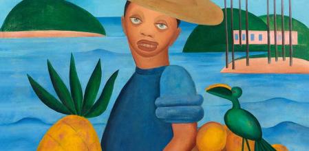 Detalle de 'Vendedor de frutas', de Tarsila do Amaral, 1925. Museo de Arte Moderno, Colección Chateaubriand, Río de Janeiro.