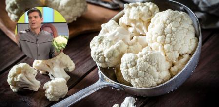 El cocinero Sergio Fernández opta por cocinar la coliflor al vapor en el microondas para evitar el mal olor en la cocina.