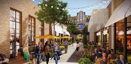 Recreación de una de las calles comerciales del complejo proyectado en Lleida