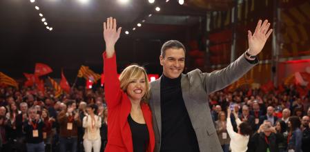 Pedro Sánchez ha arropado este domingo a la ministra Pilar Alegría, como nueva líder del PSOE de Aragón, en el congreso celebrado en Zaragoza&nbsp;