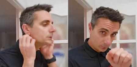 Miguel Assal en dos momentos del vídeo