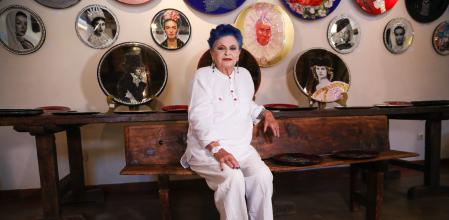 Lucia Bosé en una inauguración en Brieva 15/08/2019