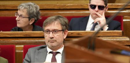 El conseller de Política Lingüística, Francesc Xavier Vila, en la sesión de control de hoy.&nbsp;