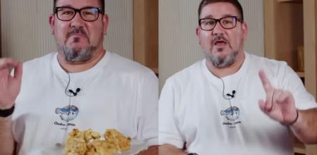 El chef marida el pollo en un suero de leche para aportarle jugosidad.