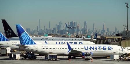 Aviones de United en el aeropuerto de Newark, en Nueva Jersey