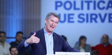 El presidente nacional del PP, Alberto Núñez Feijóo, el pasado domingo en Sevilla&nbsp;