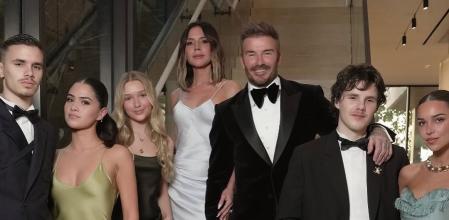 La familia Beckham en la celebración del aniversario del exfutbolista inglés