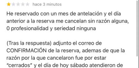 Hace una reserva para comer en un restaurante y se la cancelan el día de antes porque supuestamente está cerrado: “De las pocas veces que doy la razón al cliente”