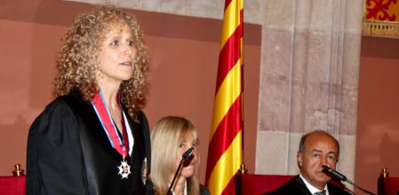 La nueva presidenta del TSJC, Mercè Caso, durante su discurso de toma de posesión del cargo&nbsp;