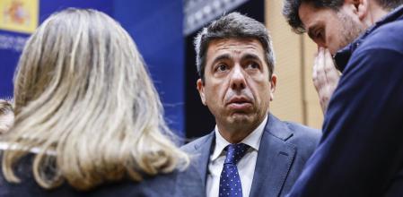 El expresidente de la Generalitat valenciana, Carlos Mazón , durante la toma de posesión del presidente del Tribunal Superior de Justicia de la Comunitat Valenciana