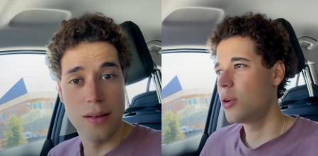 Adrían en dos momentos del vídeo