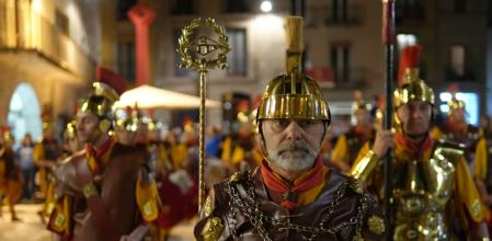 Los 'Manaies' de Banyoles desfilarán este viernes, durante la procesión de la Virgen de los Dolores.
