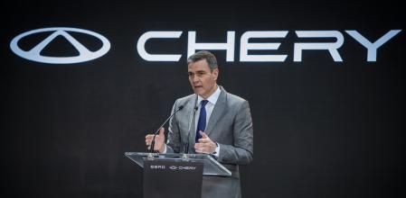 Pedro Sánchez, durante la presentación del proyecto de la china Chery en Barcelona