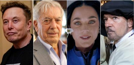 Elon Musk, Mario Vargas Llosa, Katy Perry y Antonio Banderas