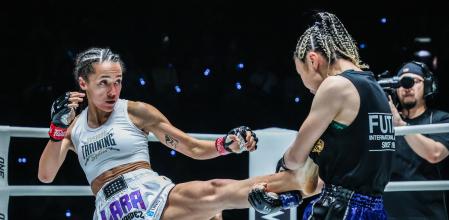 Lara Fernández en un combate