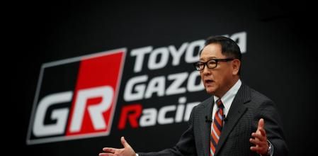 Akio Toyoda, presidente de Toyota, durante una presentación de su división de carreras, Gazoo Racing.