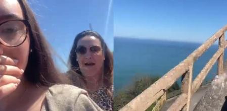 La familia se quedó atrapada en la montaña rusa