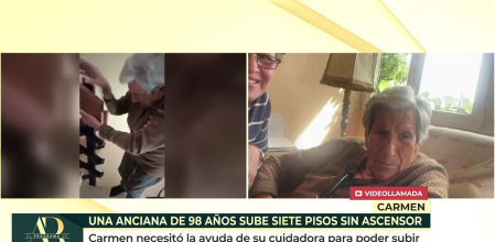 Carmen, 98 años: “Lo malo fue anoche, que tuve que subir siete pisos de escalera sin luz por el apagón. He dormido con mucho dolor de piernas”