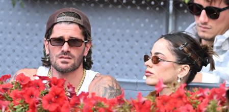 Rodrigo de Paul y Tini Stoessel en el Mutua Madrid Open, el 29 de abril